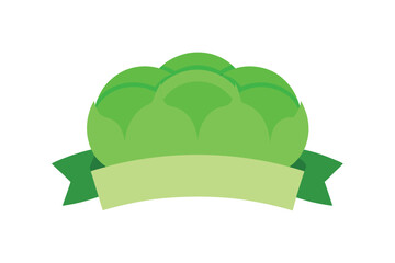 Cabbage Heads With Front Floating Banner On White Background