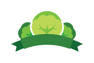 Cabbage Cauliflower And Broccoli With Curved Ribbon Design