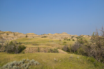 The Badlands rock formations at Theodore Roosevelt National Park, North Dakota