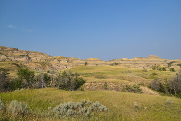 The Badlands rock formations at Theodore Roosevelt National Park, North Dakota