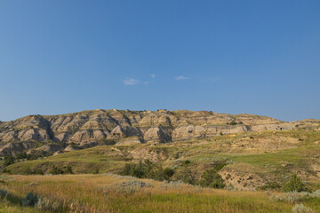 The Badlands rock formations at Theodore Roosevelt National Park, North Dakota