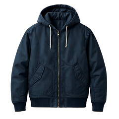 Realistic Blue Hoodie Jacket Isolated on White