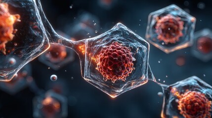 Abstract Hexagonal Cell Structure Background