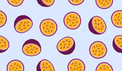 Cute passion fruit pattern background vector design