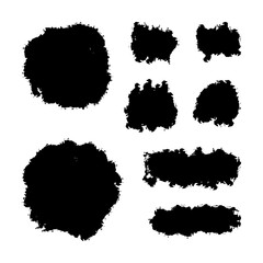 Black paint brush strokes collection for design elements.
