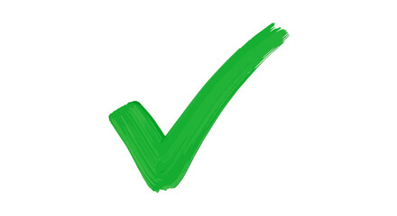 A green check mark signifies approval and acceptance, isolated on white background