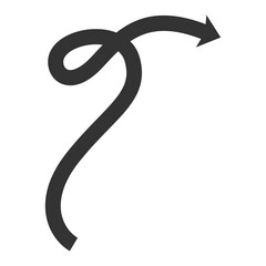 S-curve upward brush arrow.