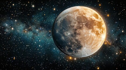Fototapeta premium Cosmic Moon, celestial spectacle