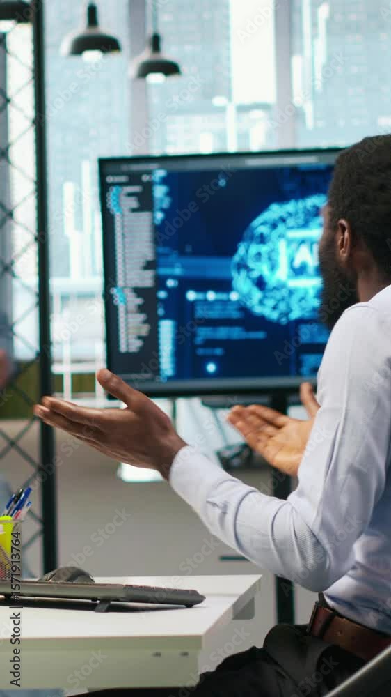 Poster vertical video programmer requests help from team leader to fix hacking attempt on corporate network