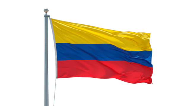 Waving colombia flag image, colombian national symbol, patriotic pride, south america, country emblem, banner - Powered by Adobe