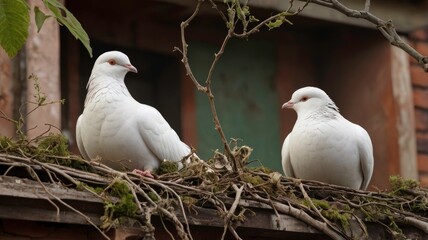 two white doves