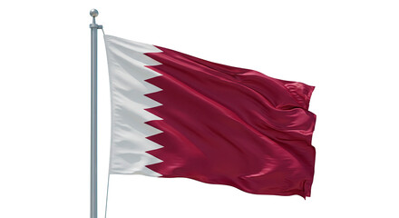 Qatar national flag waving in the wind, middle east country symbol, patriotic qatari pride, nation emblem
