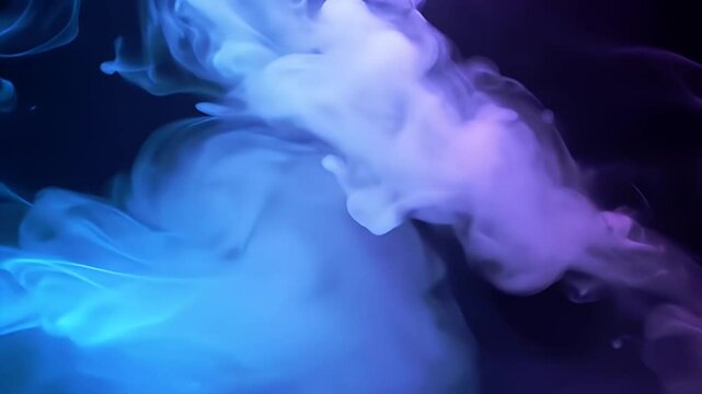 Swirling Blue and Purple Smoke Creates an Abstract Cloud on Dark Background for Adobe Stock Photos