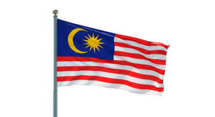 Malaysia flag waving patriotic symbol national pride asian country independence day celebration travel image