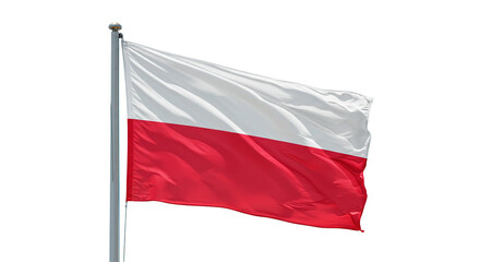 Polish national flag waving in the wind, symbol of poland, patriotic imagery, country pride, europe nation