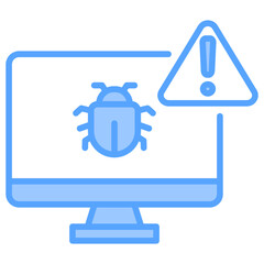 Malware Infection Blue Icon