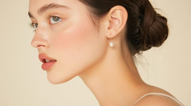 luxurious model striking pose for skin care and beauty clinic