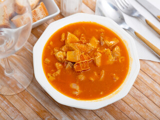 Traditional dish in the north of Spain in Asturias is Callos a la Asturiana, made from stewed...