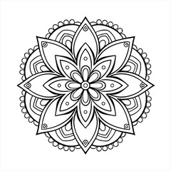 Fototapeta premium Intricate floral mandala design with calming blue, pink,k and cream colors