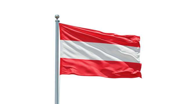 Austrian flag waving in the wind patriotic symbol national identity european nation red white red colors