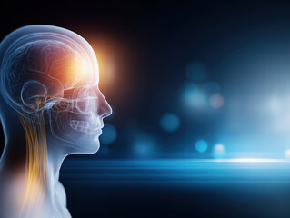 Obraz premium Digital art showing neuroactivity in the human brain and nervous system