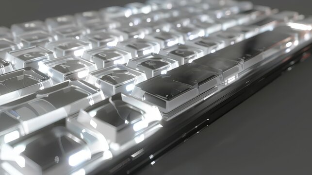 High-tech keyboard with illuminated keys for enhanced visibility - Powered by Adobe