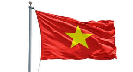 Vietnam national flag waving in the wind patriotic symbol of vietnamese country and culture image