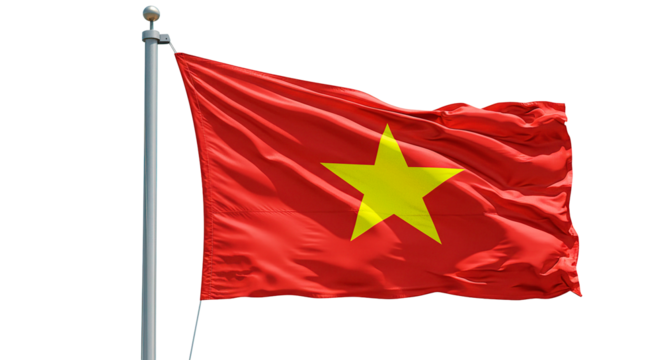 Vietnam national flag waving in the wind patriotic symbol of vietnamese country and culture image