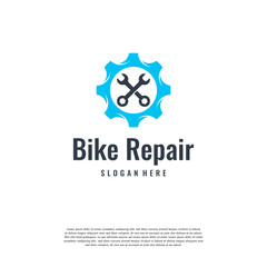 Bike Repair Logo designs concept vector, Gear Mechanic logo template