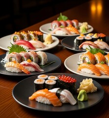 sushi with salmon,generative Ai 