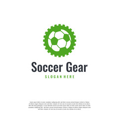 Soccer Gear logo designs concept vector, Football Gear Sport logo template