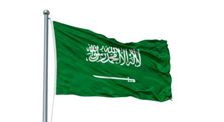 Saudi arabia flag waving high detailed image national symbol kingdom arabian country middle east culture 4k
