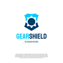 Mechanic logo designs concept vector, Gear Shield Security logo designs template