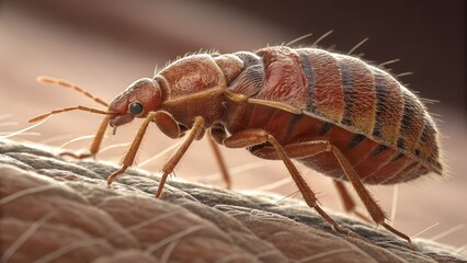 Highly magnified image of a bed bug