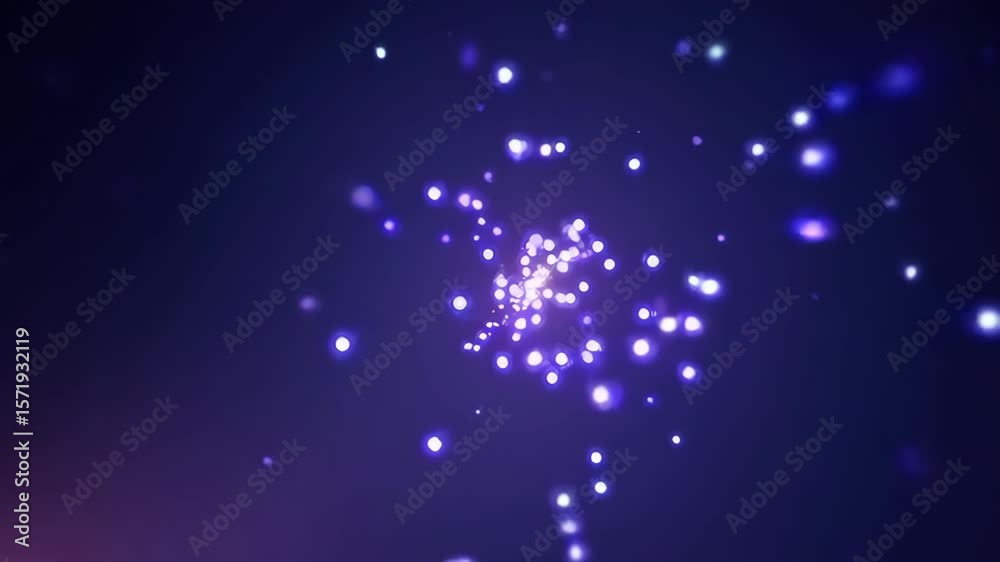Canvas Prints glowing particles expanding in space on dark background