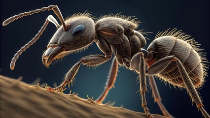 Highly magnified image of an ant
