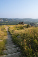 View at picnic shelter at North Unit at Theodore Roosevelt National Park, North Dakota