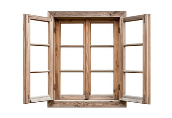 Old wooden window isolated on transparent background