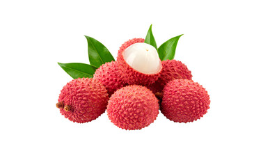 Lichi fruit isolated on transparent background.