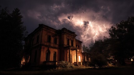 Stormy Night at a Creepy Old Mansion