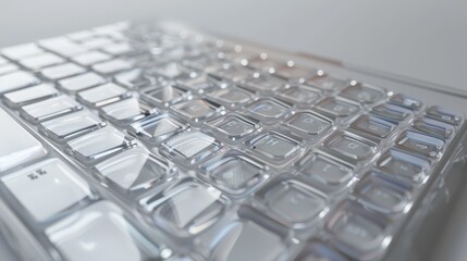 Detailed image of transparent keyboard buttons