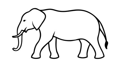 Coloring Book Outline Majestic Elephant Illustration