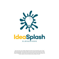 Idea Splash logo designs concept vector, Bulb Paint logo template