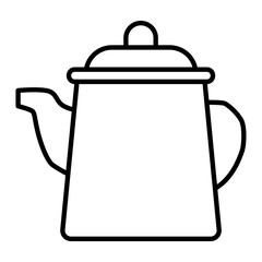 Teapot-style Kettle Line Art Icon
