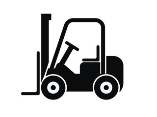 silhouette of forklift heavy equipment, icon of forklift heavy equipment, simple silhouette
