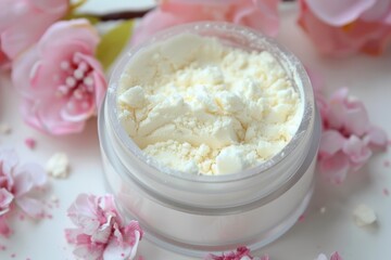 Experience all-day comfort with powder crafted for dry skin in a serene floral setting