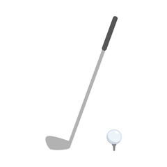 Golf Club and Ball on White Background for Golfing Sport Concept Illustration