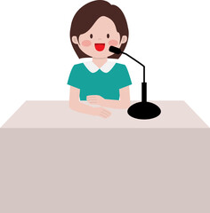 방송부 어린이 일러스트