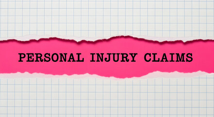 Personal Injury Claims: Legal Concept Uncovered on Vibrant Pink Background