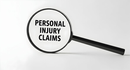 Personal Injury Claims Investigation: Magnifying Glass Concept
